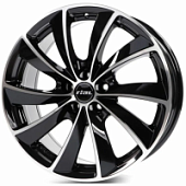 Rial Lugano 7.5x17 5*100 ET36 DIA63.3 Diamond Black Front Polished Литой