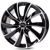 Lugano, Rial Lugano 7.5x17 5*100 ET36 DIA63.3 Diamond Black Front Polished Литой, Диски